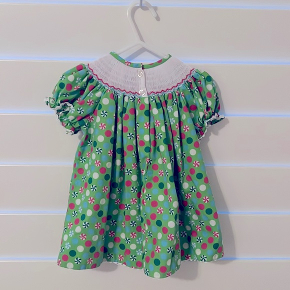 Lime green candy smocked dress - Picture 2 of 4